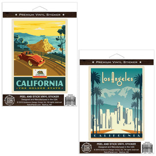 Los Angeles California Golden State Sticker Set of 2
