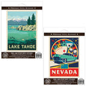 Lake Tahoe Nevada Silver State Sticker Set of 2