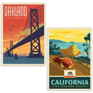 California Oakland Bay Bridge Sticker Set of 2