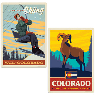 Vail Colorado Rather Be Skiing Sticker Set of 2