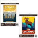 Denver Colorado Mile High City Sticker Set of 2