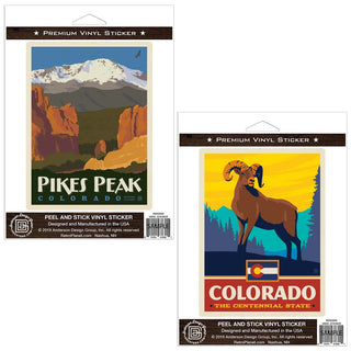 Pikes Peak Colorado Bighorn Sticker Set of 2