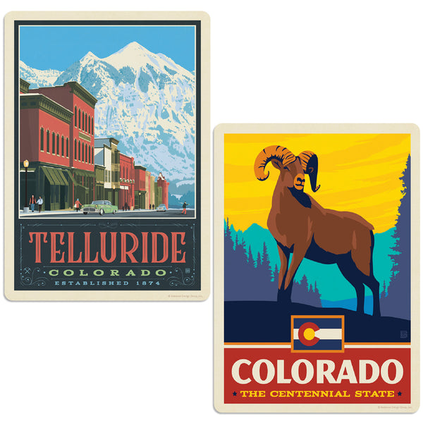 Telluride Colorado Bighorn Sticker Set of 2