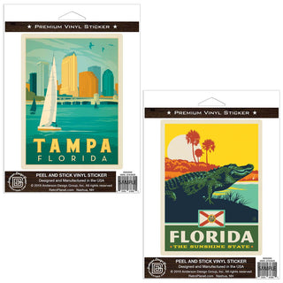 Tampa Florida Alligator Sticker Set of 2