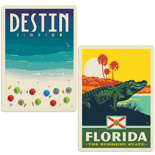 Destin Florida Beach Alligator Sticker Set of 2