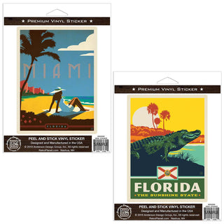 Miami Florida Alligator Sticker Set of 2