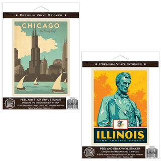 Chicago Illinois Windy City Sticker Set of 2