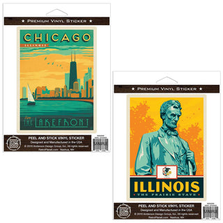 Chicago Illinois Lakefront Sticker Set of 2