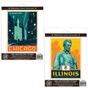 Chicago Illinois Magnificent Mile Sticker Set of 2