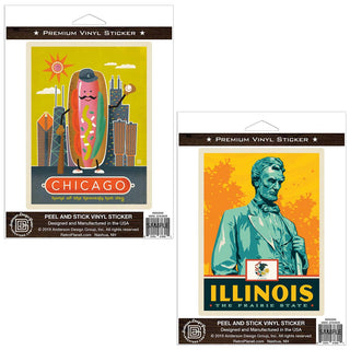 Chicago Illinois Hot Dog Sticker Set of 2