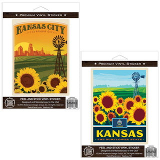 Kansas Sunflower State Sticker Set Of 2