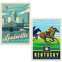 Louisville Kentucky Bluegrass State Sticker Set of 2