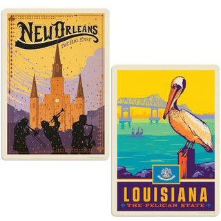 New Orleans Louisiana Big Easy Sticker Set of 2