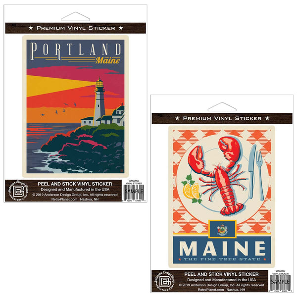 Maine Portland Head Lighthouse Sticker Set of 2