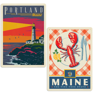 Maine Portland Head Lighthouse Sticker Set of 2