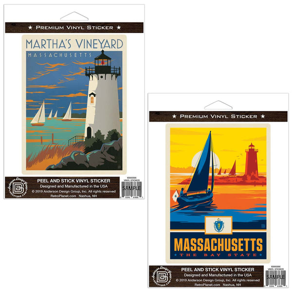 Marthas Vineyard Massachusetts Sticker Set of 2