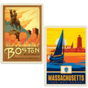 Boston Massachusetts Paul Revere Statue Sticker Set of 2