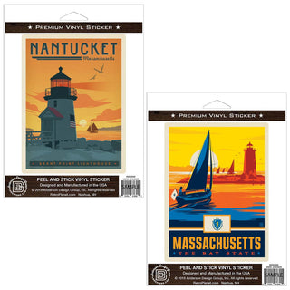 Nantucket Massachusetts Brant Point Light Sticker Set of 2