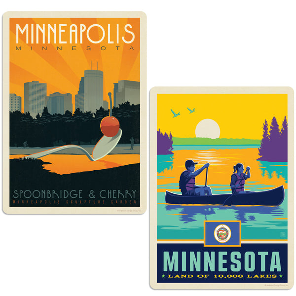 Minneapolis Minnesota Sculpture Garden Sticker Set of 2