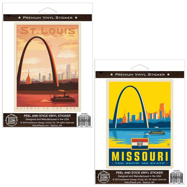 St. Louis Missouri Arch Sticker Set Of 2