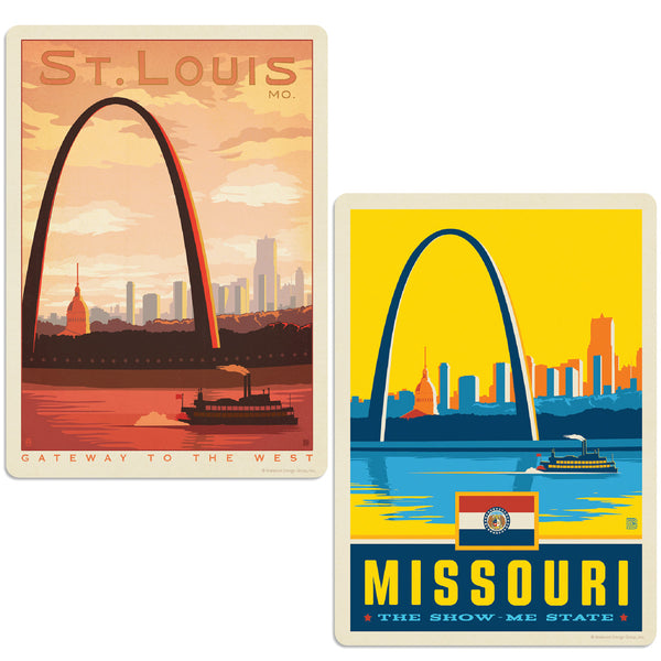St. Louis Missouri Arch Sticker Set Of 2