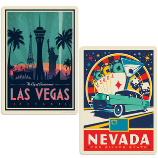 Las Vegas Nevada City of Entertainment Sticker Set of 2