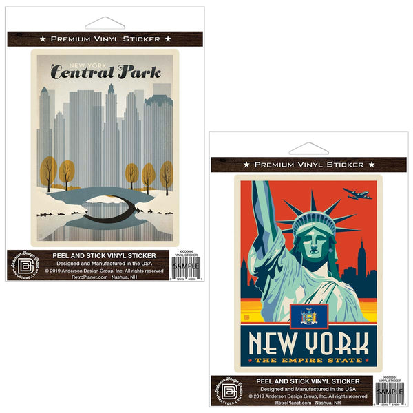 New York City Central Park Sticker Set Of 2