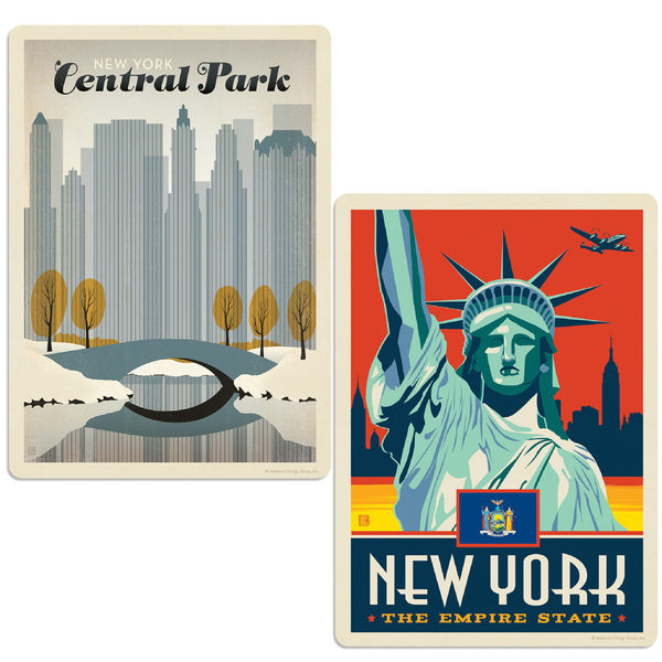 New York City Central Park Sticker Set Of 2