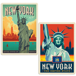 New York City Statue of Liberty Sticker Set of 2