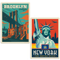 New York City Brooklyn Bridge Sticker Set of 2