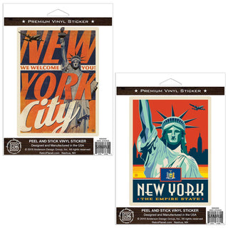 New York City Welcome Statue of Liberty Sticker Set of 2