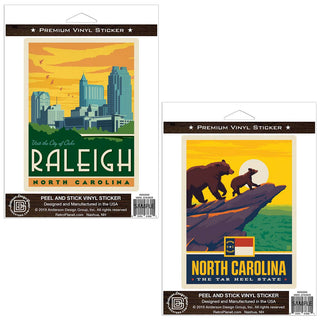 Raleigh North Carolina City of Oaks Sticker Set of 2