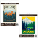 Portland Oregon City of Roses Sticker Set of 2
