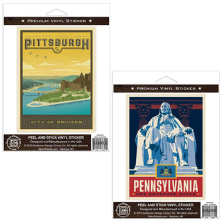 Pittsburgh Pennsylvania Ben Franklin Sticker Set Of 2