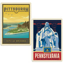 Pittsburgh Pennsylvania Ben Franklin Sticker Set Of 2