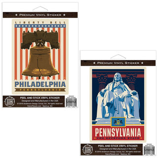 Philadelphia Pennsylvania Liberty Bell Sticker Set of 2