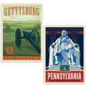 Gettysburg Pennsylvania Cannon Sticker Set of 2