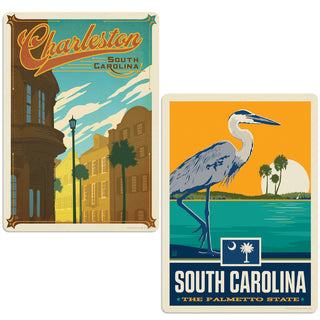 Charleston South Carolina Palmetto State Sticker Set of 2