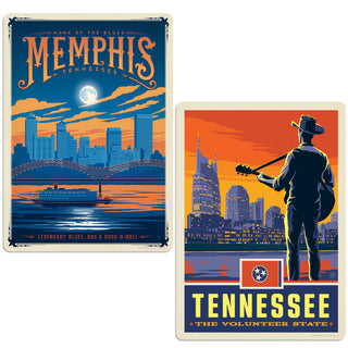 Memphis Tennessee Home of the Blues Sticker Set of 2