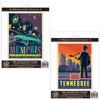 Memphis Tennessee Historic Beale Street Sticker Set of 2