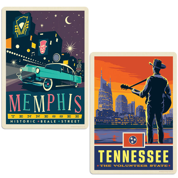 Memphis Tennessee Historic Beale Street Sticker Set of 2