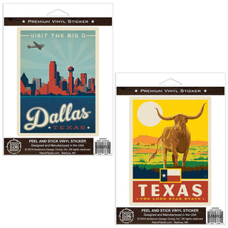 Dallas Texas Big D Sticker Set of 2