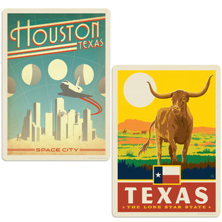 Houston Texas Space City Sticker Set of 2