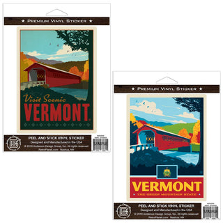 Vermont Covered Bridge Sticker Set of 2