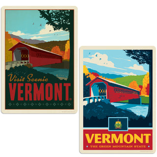 Vermont Covered Bridge Sticker Set of 2