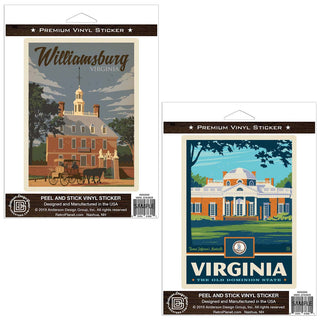 Williamsburg Virginia Monticello Sticker Set of 2