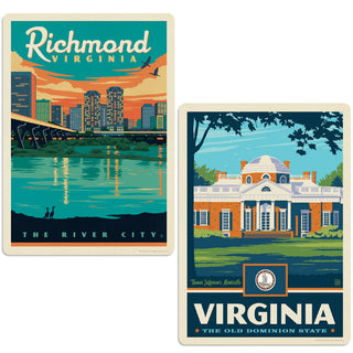 Richmond Virginia River City Sticker Set of 2