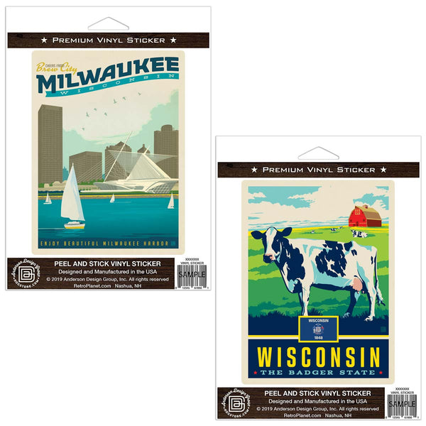 Milwaukee Wisconsin Harbor Sticker Set of 2