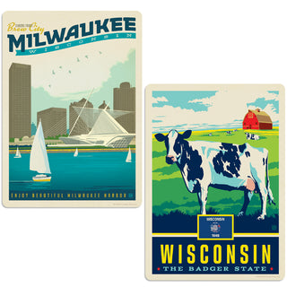 Milwaukee Wisconsin Harbor Sticker Set of 2