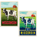 Wisconsin Dairyland Cows Sticker Set of 2